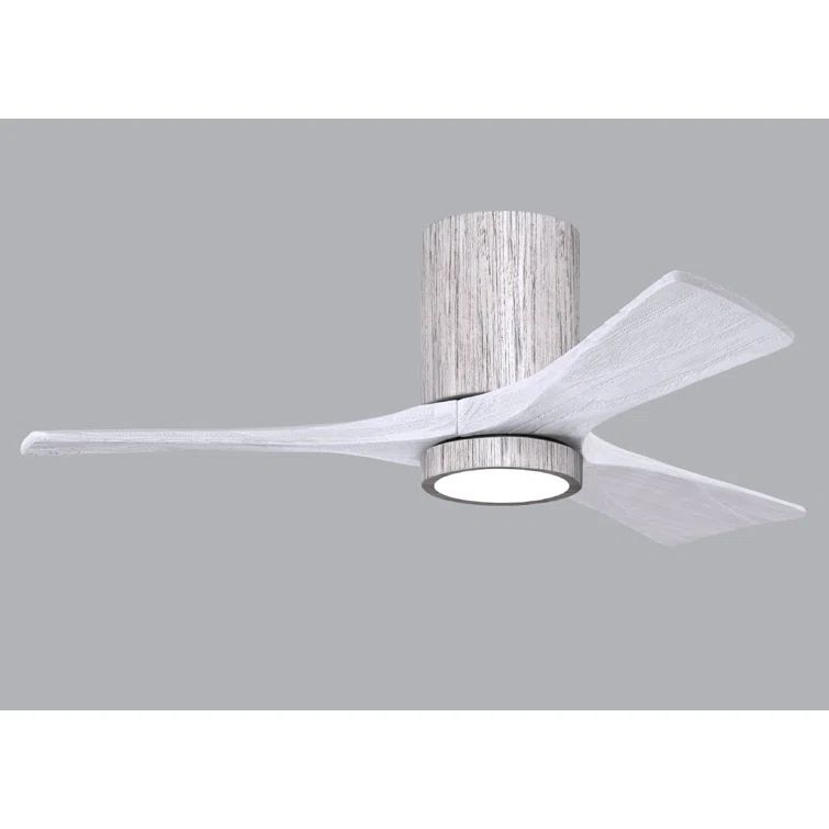 Olivier 42'' Barn Wood and Matte White Ceiling Fan with LED Light