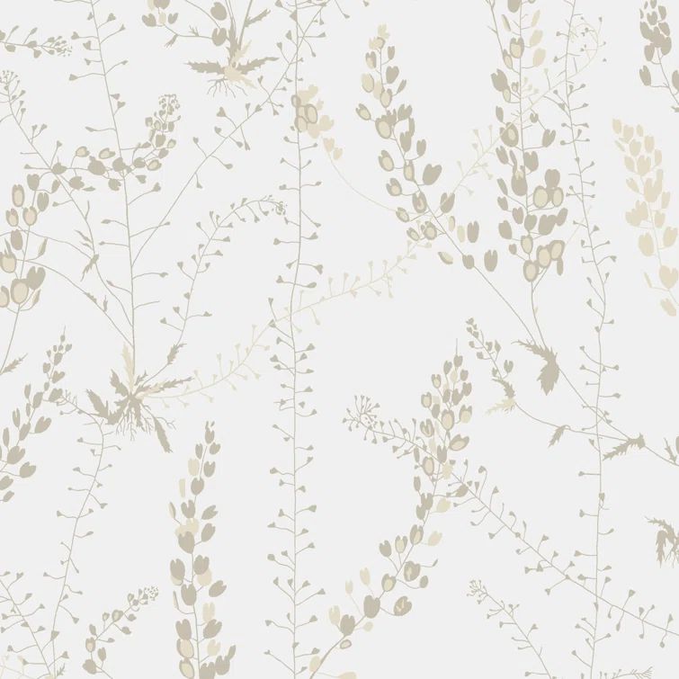 Bladranker Beige Botanical Non-pasted Removable Wallpaper