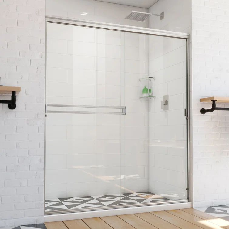Alliance Pro 60" Brushed Nickel Semi-Frameless Sliding Shower Door