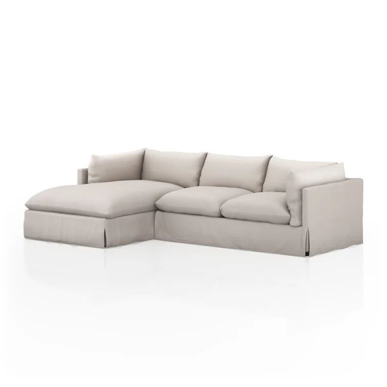 Bennett Moon Linen Fabric Two-Piece Sectional Sofa