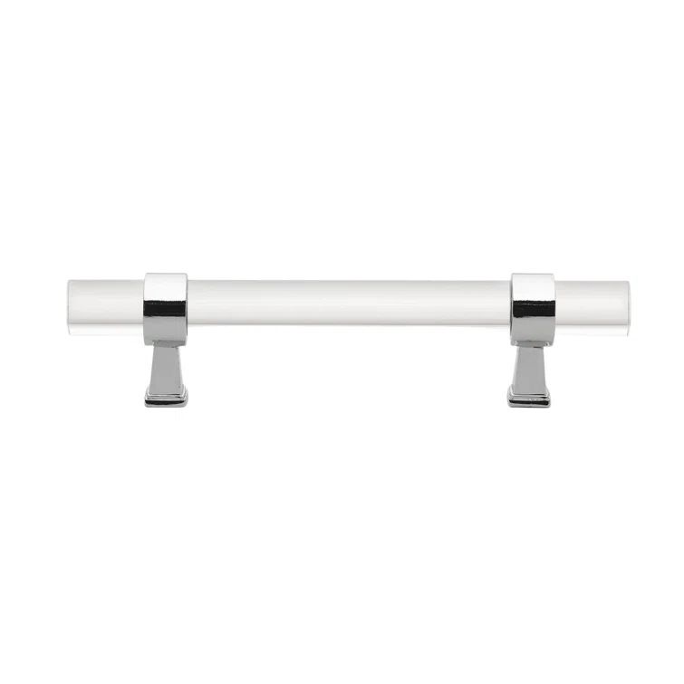6-Inch Clear Acrylic and Polished Chrome Bar Pull
