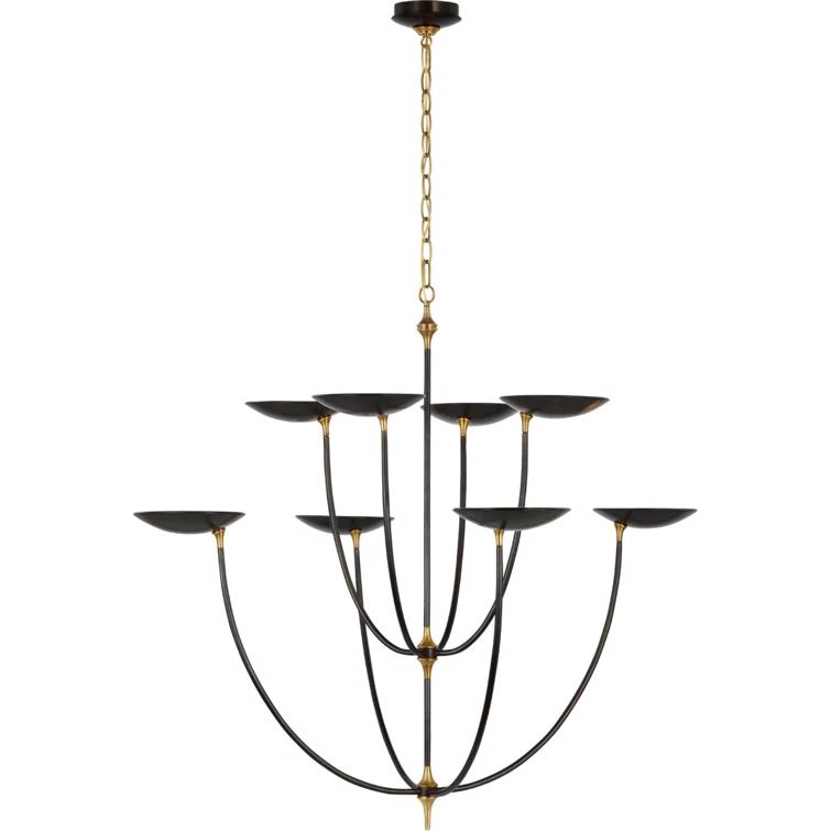 Keira Bronze and Brass Floral-Inspired Chandelier