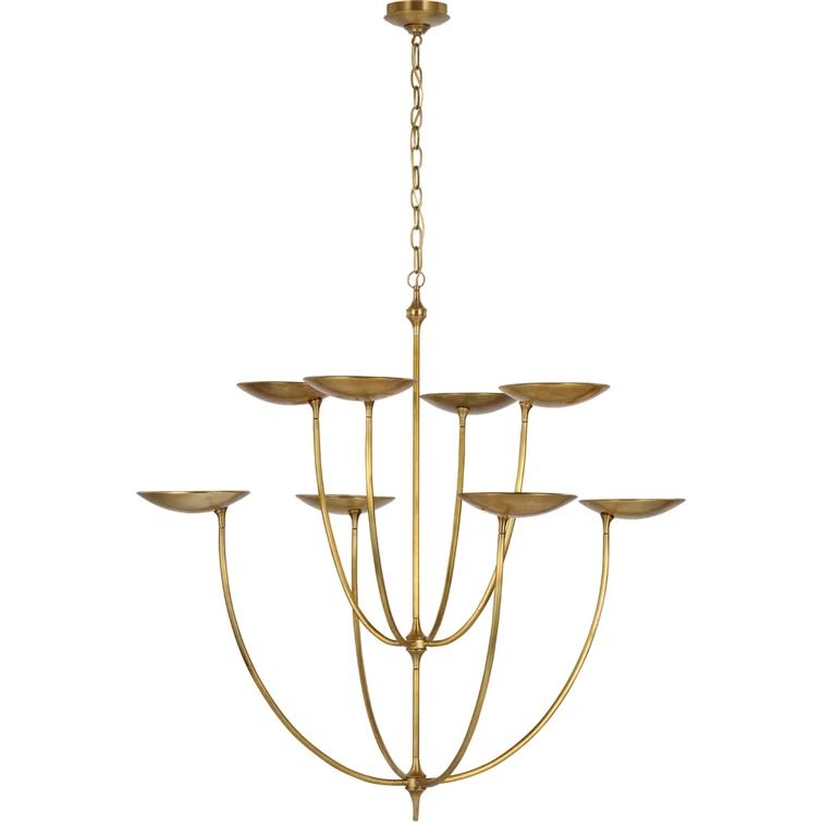 Keira Hand-Rubbed Antique Brass 8-Light LED Chandelier