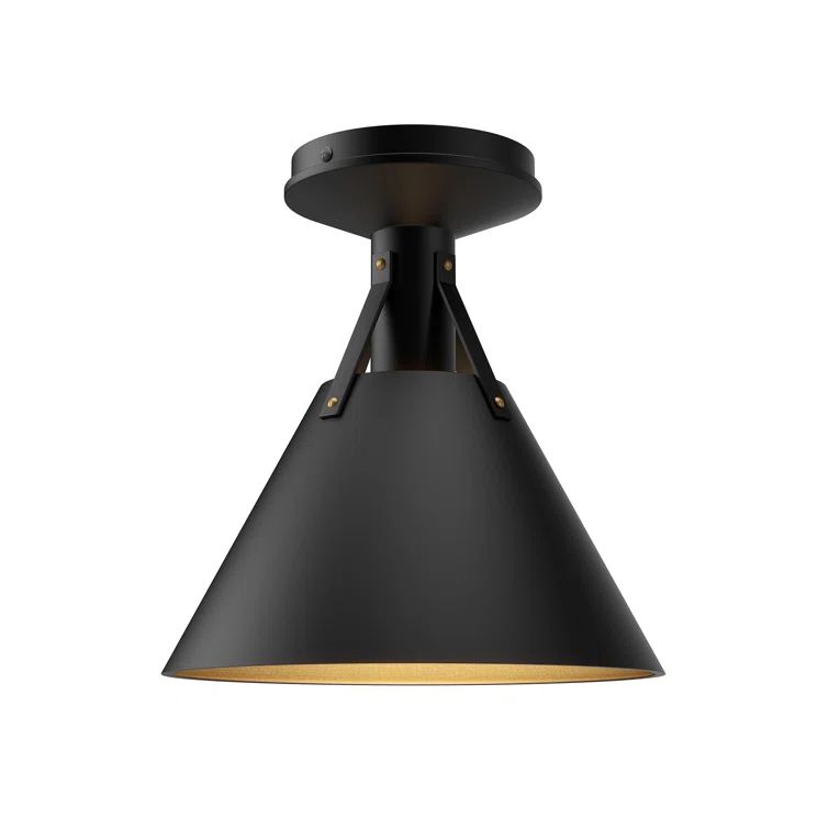 Archer Matte Black 10" Incandescent Flush Mount Light