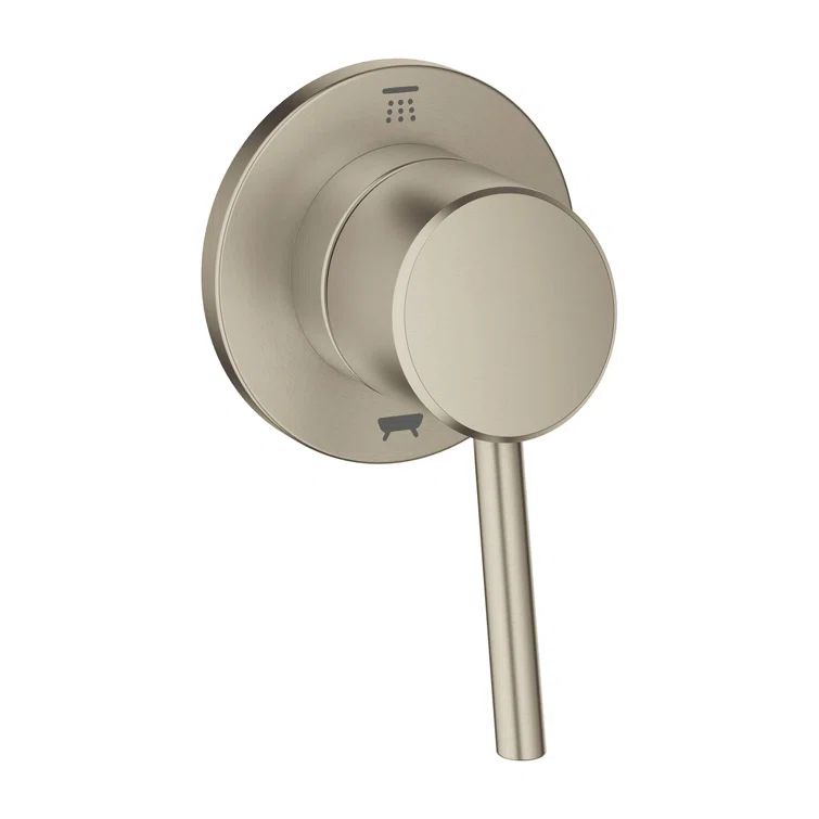 Brushed Nickel Modern Wall-Mounted Shower Lever