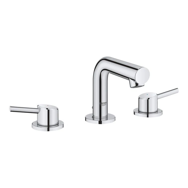 Brushed Nickel Modern Widespread Bathroom Faucet with Drain Assembly