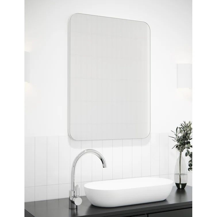 White MDF Square Recessed Medicine Cabinet with Mirror