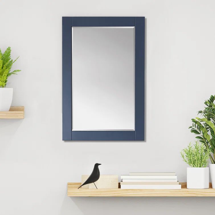 Ivy 36"x24" Rectangular Royal Blue Wood Bathroom Wall Mirror