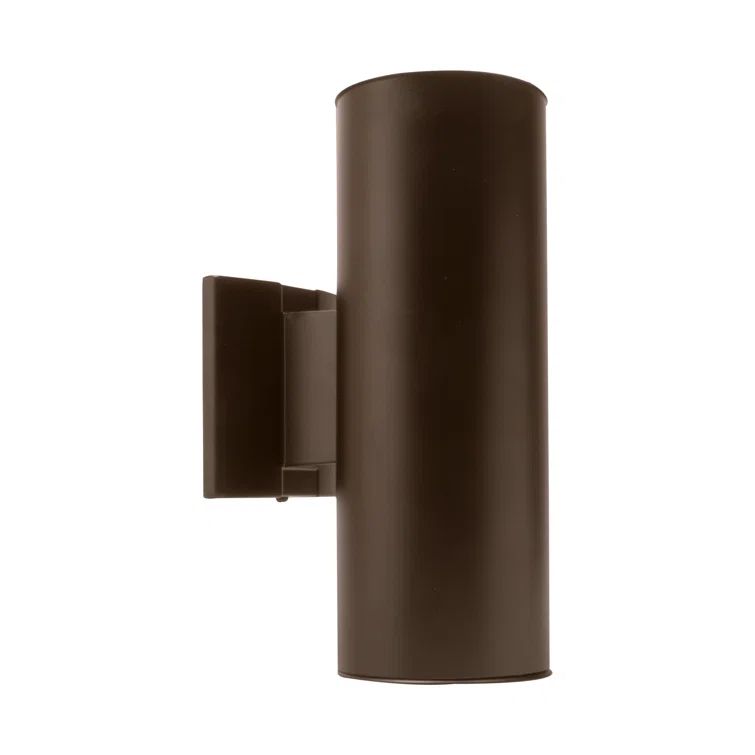 12-inch Matte Bronze Cylinder Outdoor Wall Sconce