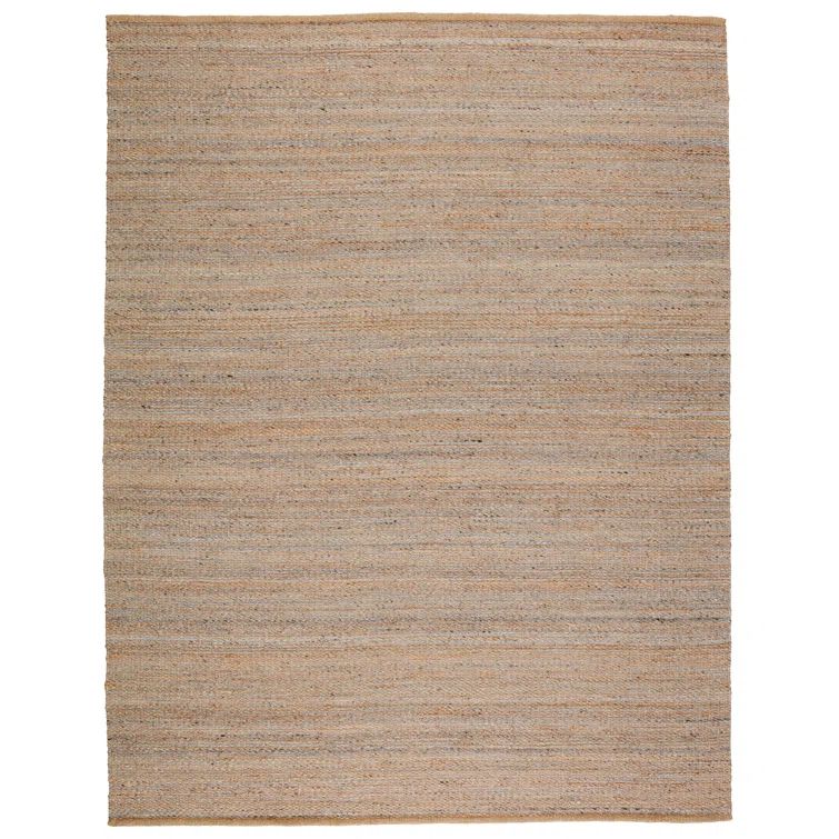 Gray and Beige Wool and Jute 9' x 12' Flat Woven Reversible Rug
