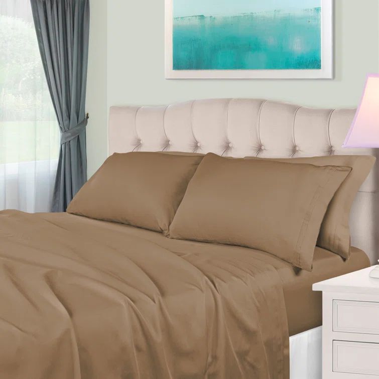 Taupe Twin XL Egyptian Cotton Deep Pocket Sheet Set