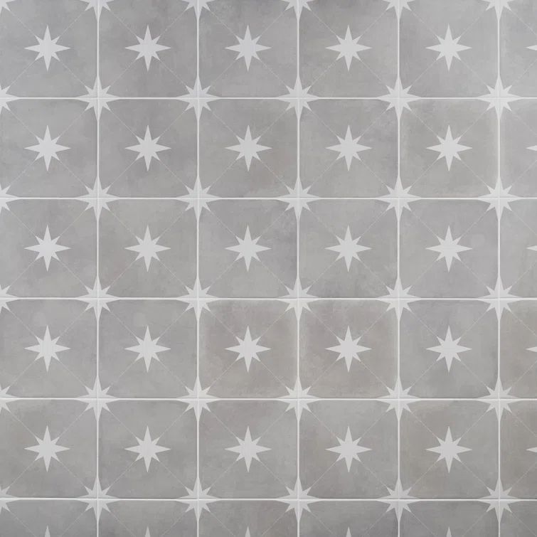 Polaris 9x9 Gray Matte Porcelain Floor and Wall Tile