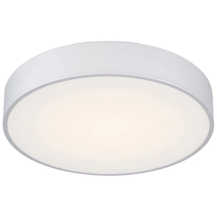 Satin White Glass LED Flush Mount Light