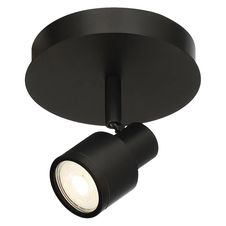 Lincoln Adjustable LED Flush Mount in Matte Black