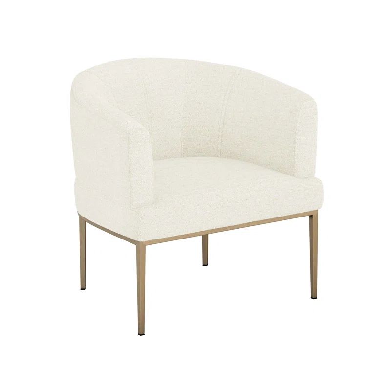Martine Azure and Bronze Foam Barrel Chair