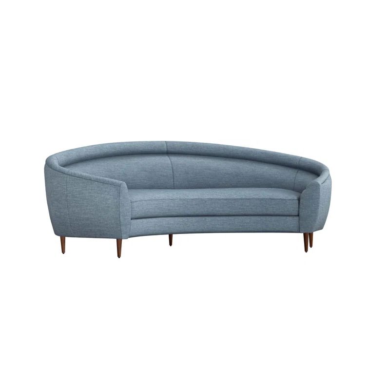 Capri Surf Polyester Twill & Walnut Wood 94'' Sofa
