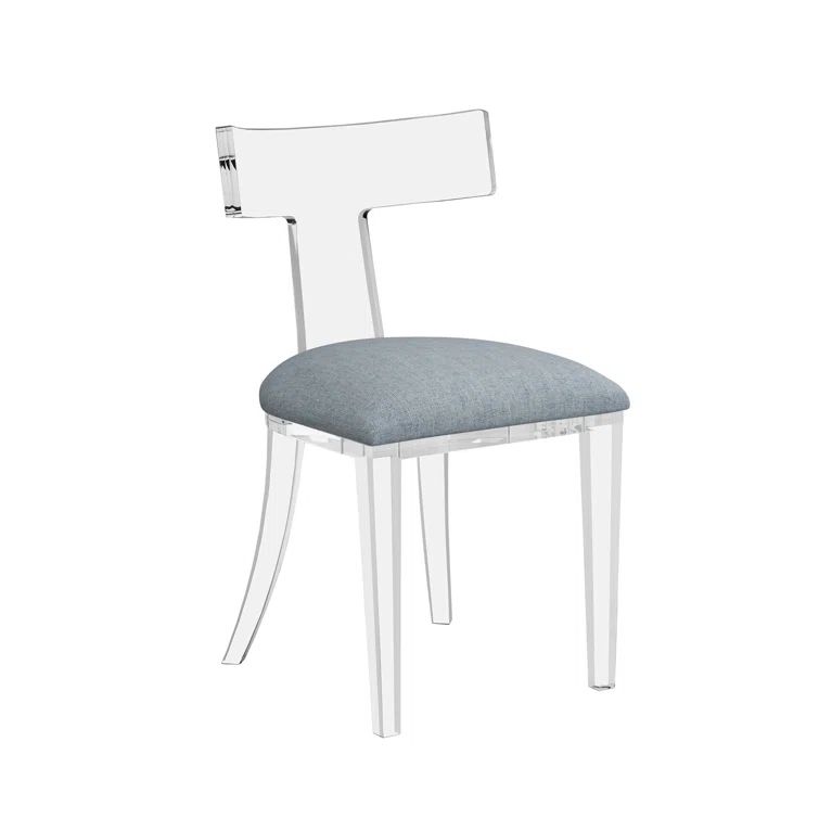 Marsh Upholstered Acrylic Side Chair with Clear Frame