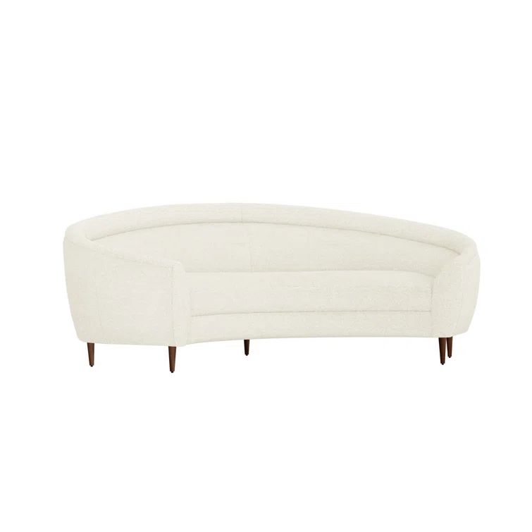Capri 94'' Foam Acrylic Upholstered Sofa with Walnut Frame