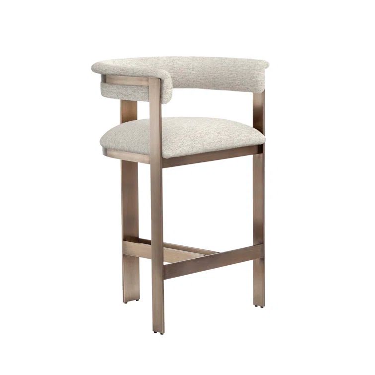 Darcy Antique Bronze 26" Counter Stool with Fawn Taupe Upholstery