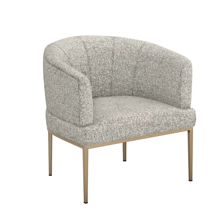 Azure Bronze Metal Upholstered Barrel Chair