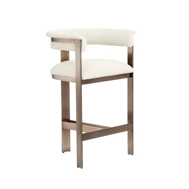 Darcy 26'' Dune Upholstered Counter Stool with Antique Bronze Metal Frame