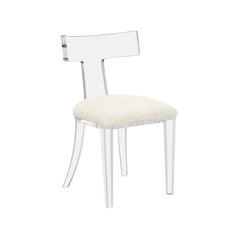 Tristan Clear Acrylic Side Chair with Foam Upholstery