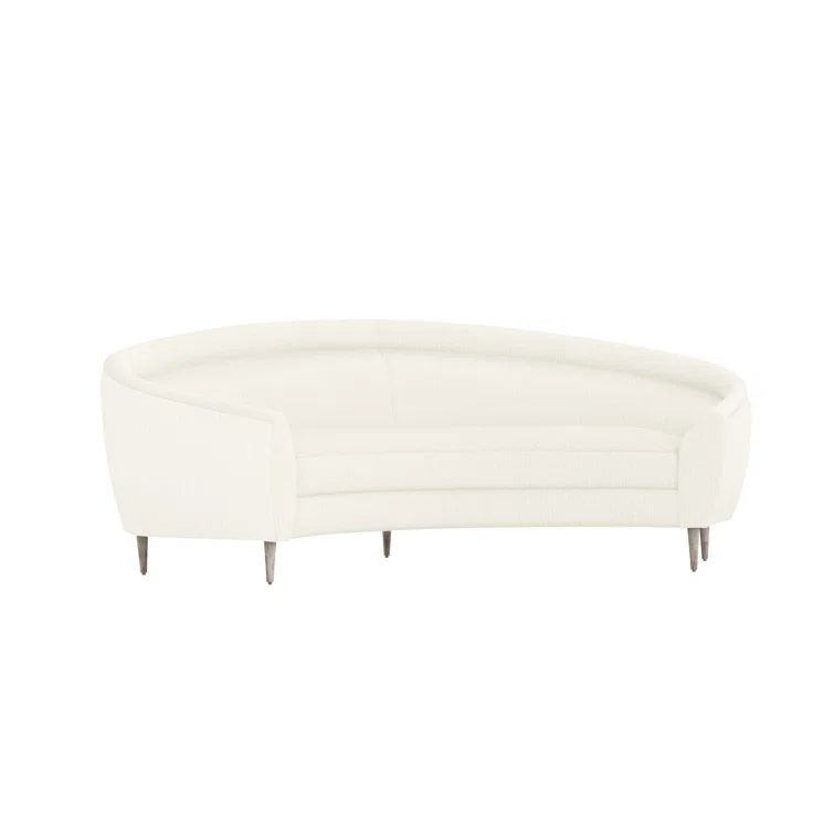 Capri 94'' Light Grey Ash Wood Upholstered Sofa