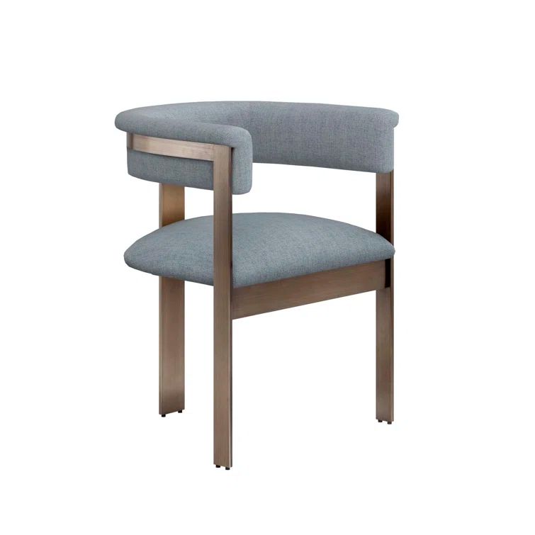 Marsh Upholstered Arm Chair with Antique Bronze Frame