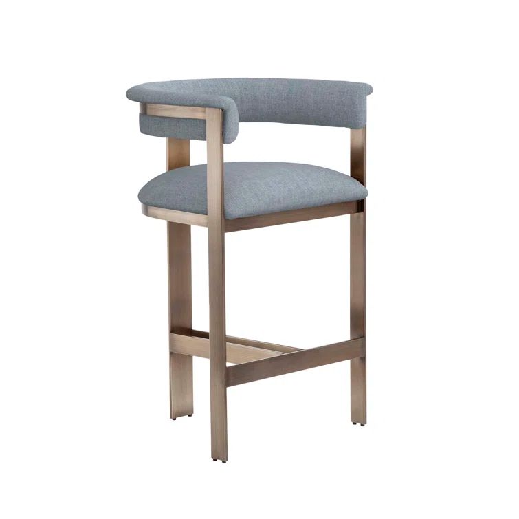 Darcy 26" Marsh Upholstered Counter Stool with Antique Bronze Frame