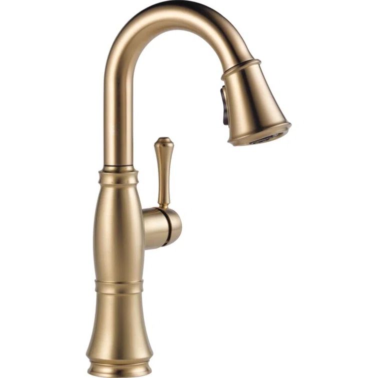 Champagne Bronze Pull-Down Bar Faucet with Spray