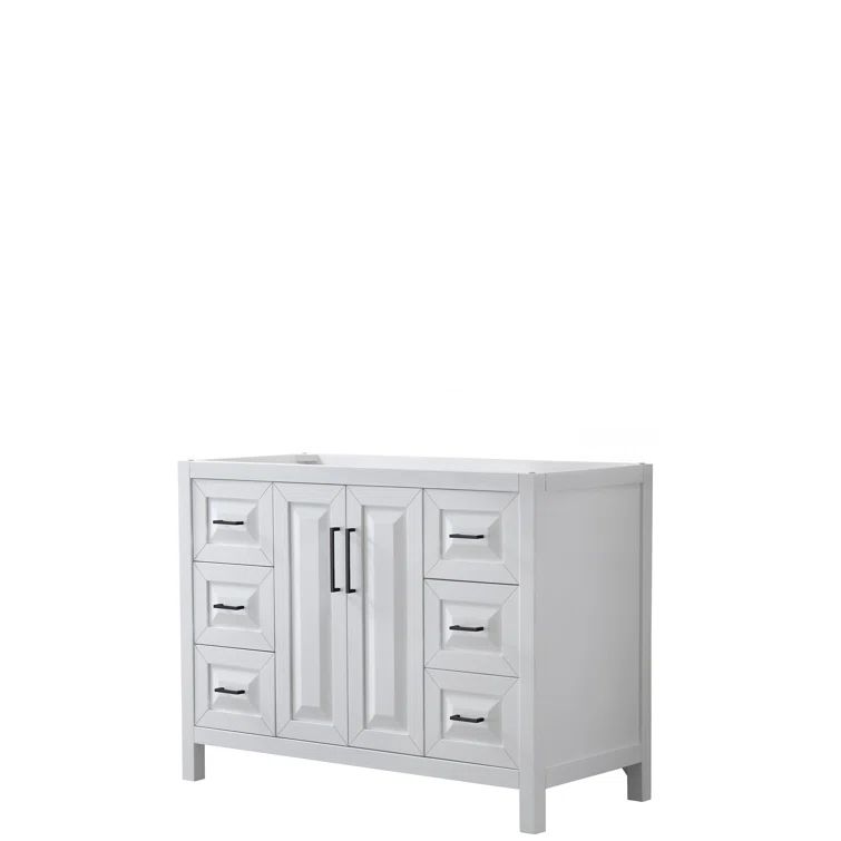Daria 47" White and Matte Black Single Bathroom Vanity Base