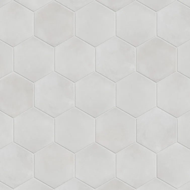 Matter Hex 7.88" x 9" Beige Porcelain Stone Look Floor and Wall Tile
