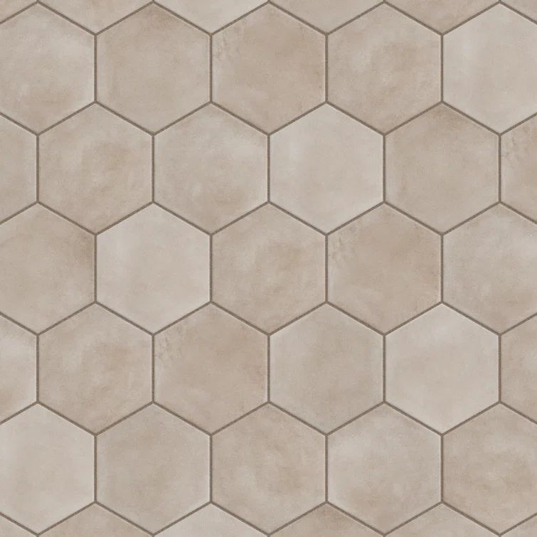 Taupe Hexagonal Multi-Finish Porcelain Stone Look Tile