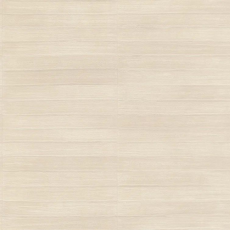 Dermot Cream Leather Striped Vinyl Non-Pasted Wallpaper