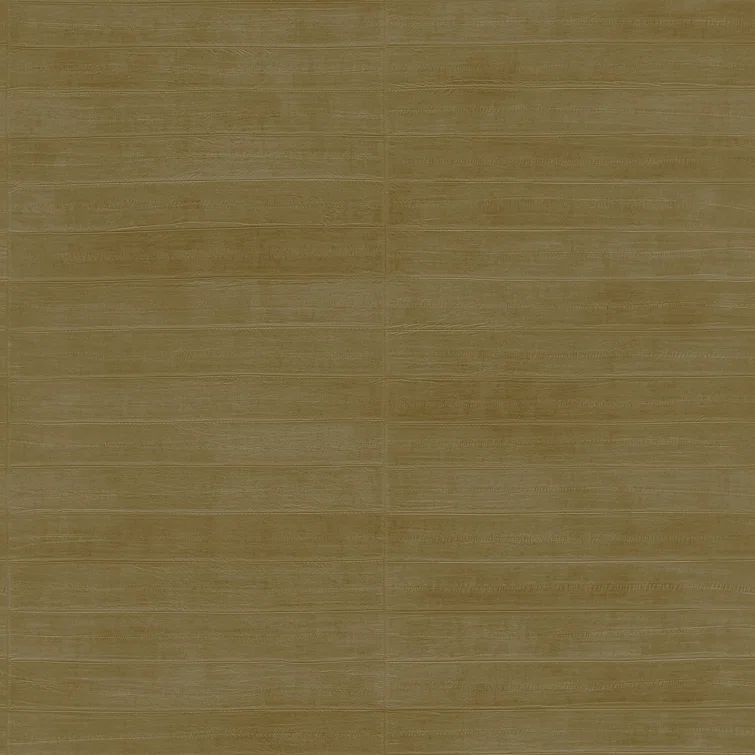 Dermot Brass Horizontal Stripe Leather Wallpaper