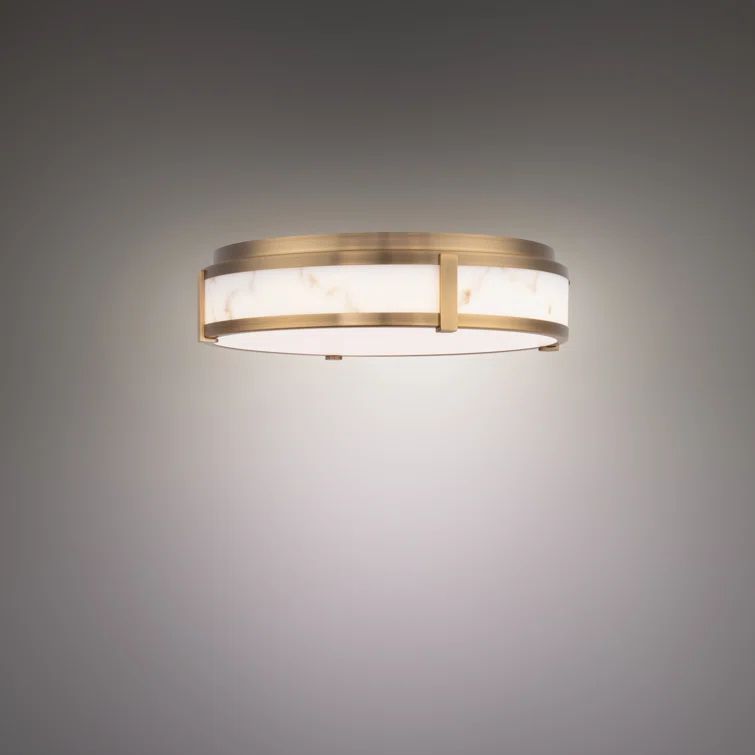 Aged Brass 18" LED Indoor/Outdoor Flush Mount Light