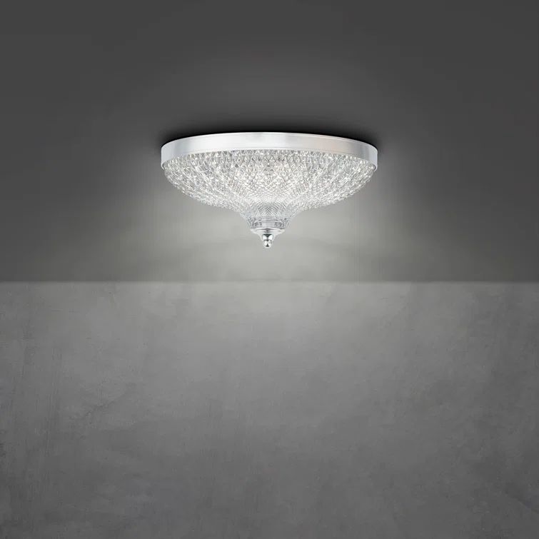 Eleganza Optic Crystal LED Flush Mount in Polished Chrome