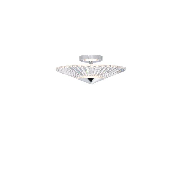 Elegance Crystal LED Chrome Semi-Flush Mount Light, 16" W