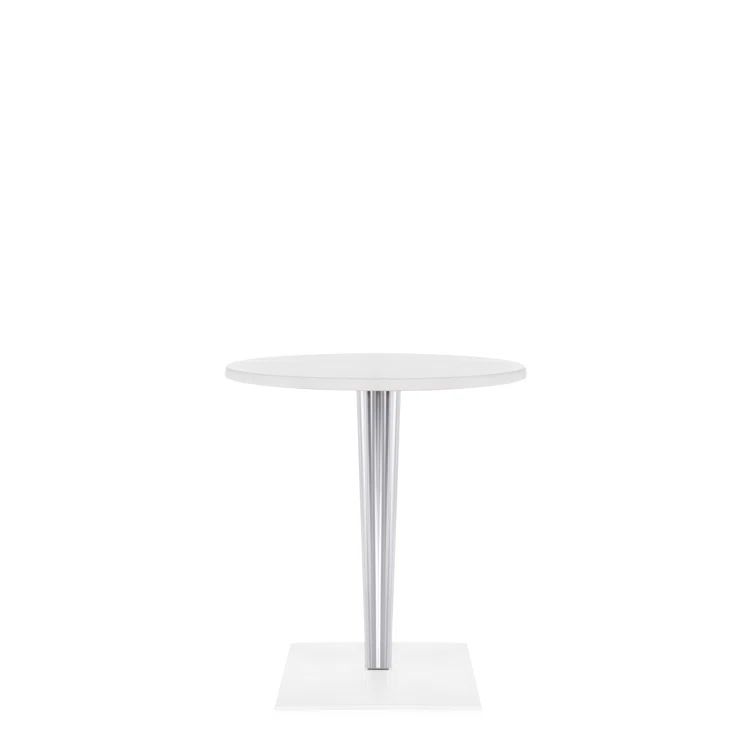 White Melamine 24" Square Coffee Table with Transparent Legs
