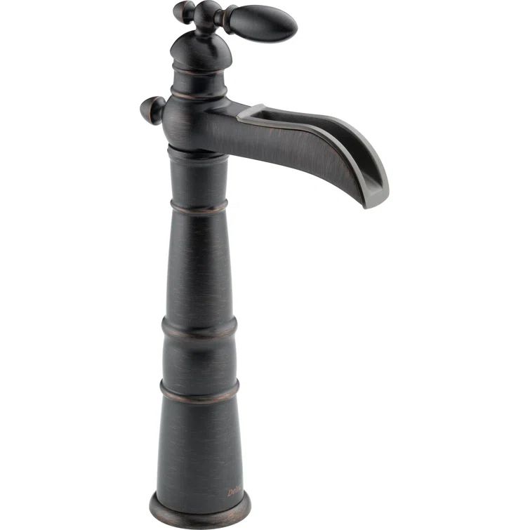 Modern Venetian Bronze Single Hole Vessel Faucet with Ceramic Disc