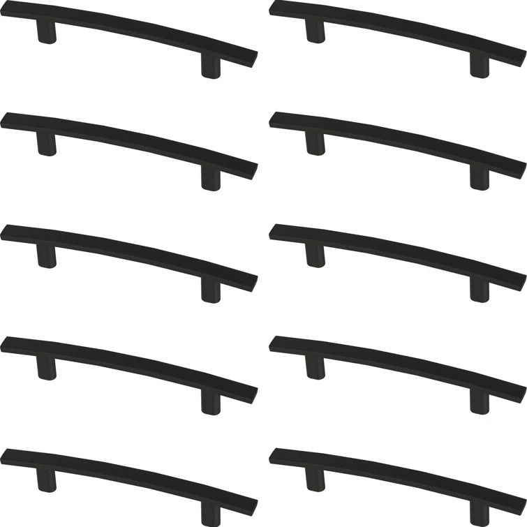 Matte Black Brass Cabinet Bar Pulls with Mounting Hardware