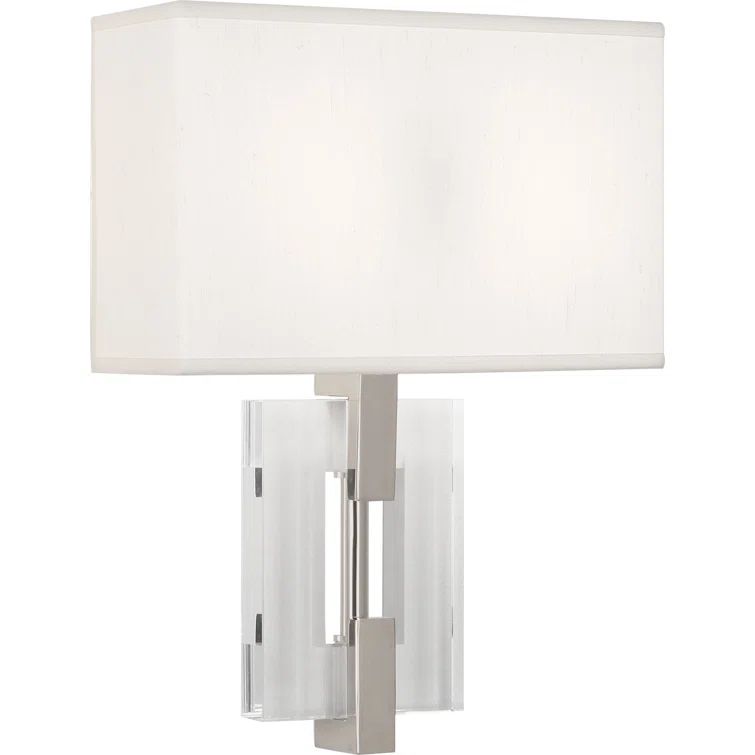 Lincoln Geometric 16'' Polished Nickel Wall Sconce with Pearl Shade