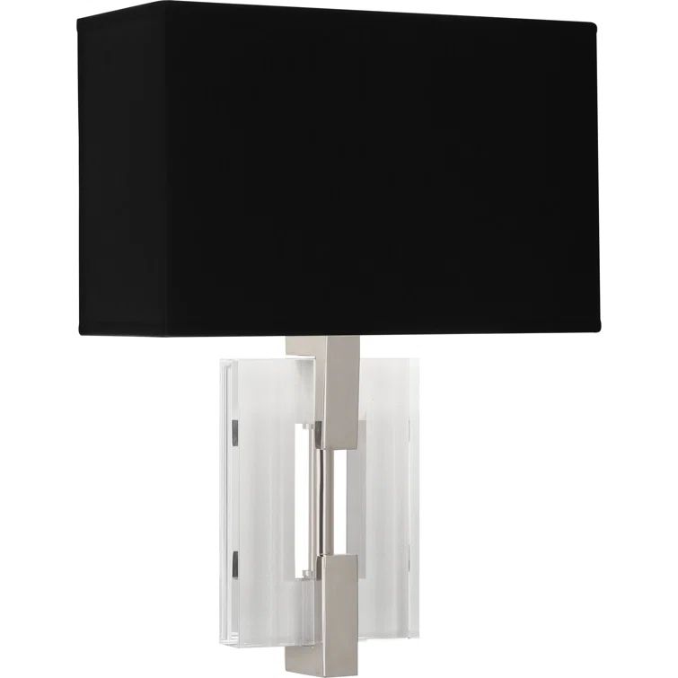 Lincoln Polished Nickel 16.25" Black Sconce with Matte Silver Lining