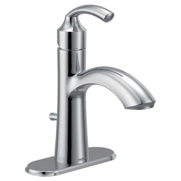Chrome Single Handle Bathroom Faucet with Deckplate