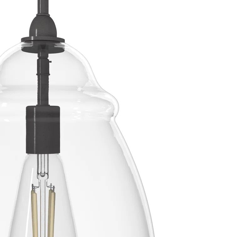 Dunshire Noble Bronze Small Pendant Light with Clear Glass Shade
