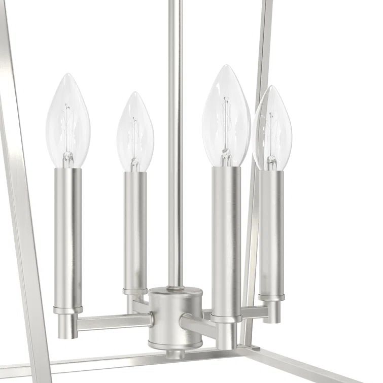 Laurel Ridge Brushed Nickel LED Lantern Pendant Light, 18.5"