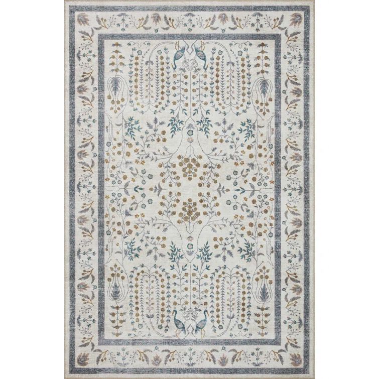 Wisteria Cream 8'4" x 11'6" Flat Woven Wool Synthetic Area Rug