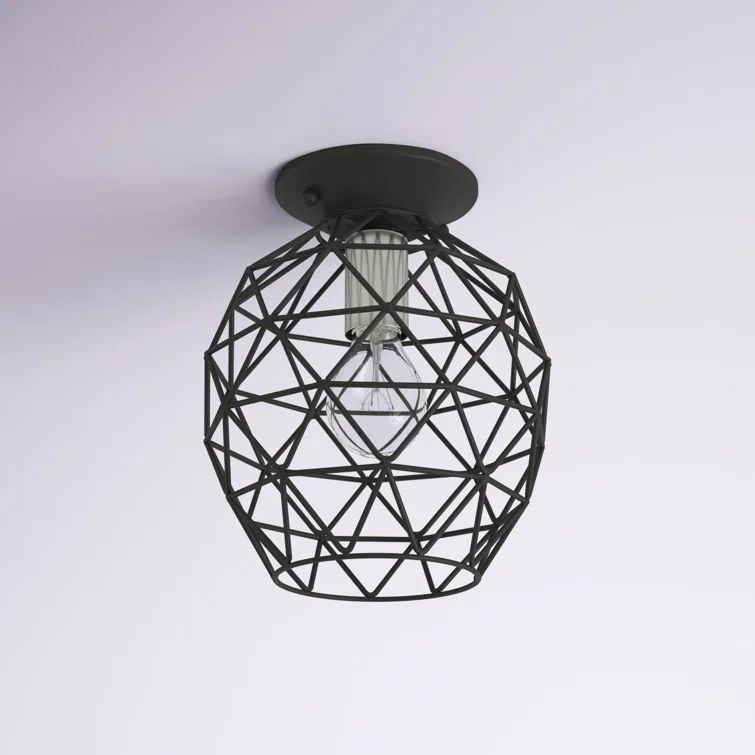 Geometrix Modern Black Nickel LED Flush Mount Light