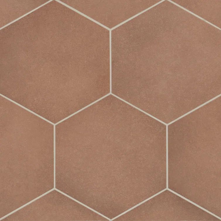 Umi Terracotta Matte Hexagon Porcelain Tile 10x10