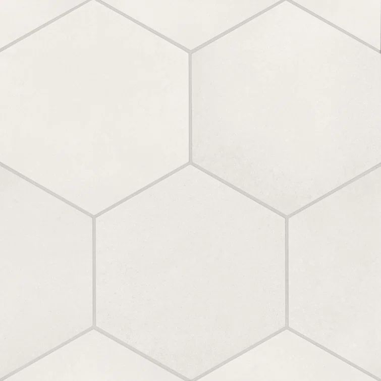 Makoto Shoji White Matte Hexagonal Porcelain Tile 11.5" x 10"